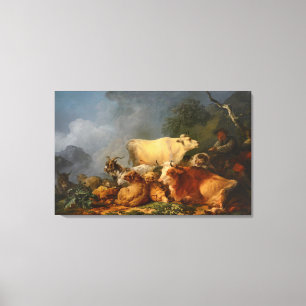 Vintage Landschaft Loutherbourg mit Tieren Leinwanddruck