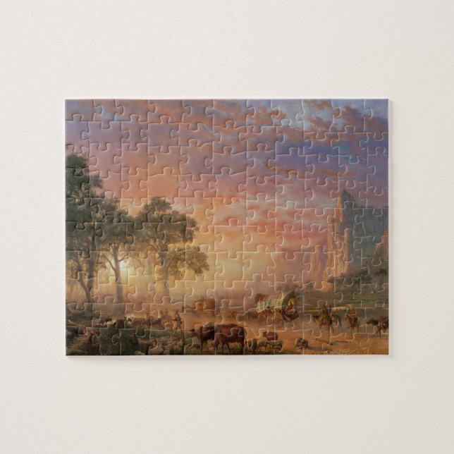 Vintage Landschaft, Oregon Trail nach Bierstadt (Horizontal)