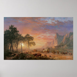 Vintage Landschaft, Oregon Trail nach Bierstadt Poster