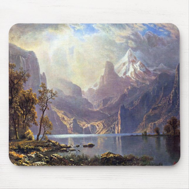 Vintage Landschaft, Tahoe-See bei Albert Bierstadt Mousepad (Vorne)