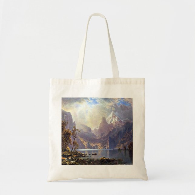 Vintage Landschaft, Tahoe-See bei Albert Bierstadt Tragetasche (Vorne)