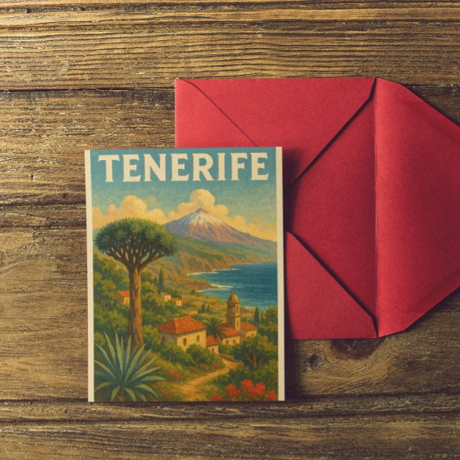 Vintage Landschaft Teneriffas Kanarische Inseln Postkarte (Vintage Tenerife Mount tide Canary island postcard)