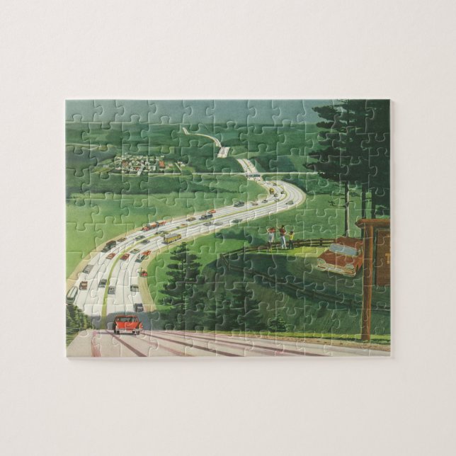 Vintage Landschaftliche amerikanische Autobahnen,  (Horizontal)