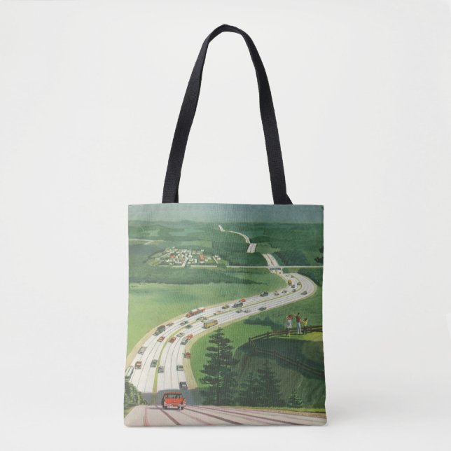 Vintage Landschaftliche amerikanische Autobahnen,  Tasche (Vorderseite)