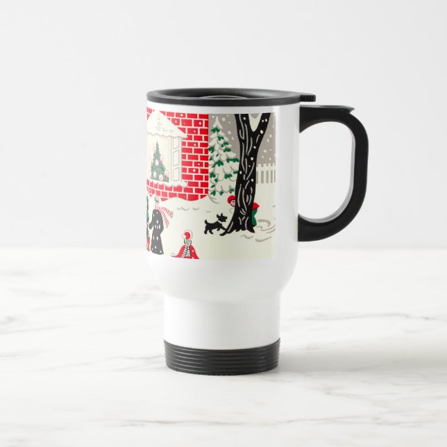 Vintage Landschafts-Gruß-Reise-Tasse Reisebecher (Rechts)