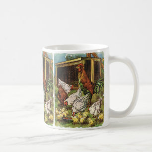 Vintage Landtiere, Hennen, Hühner Kaffeetasse