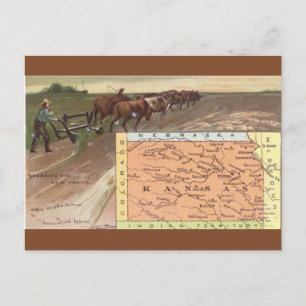 Vintage Landwirtschaft in Kansas und Karte