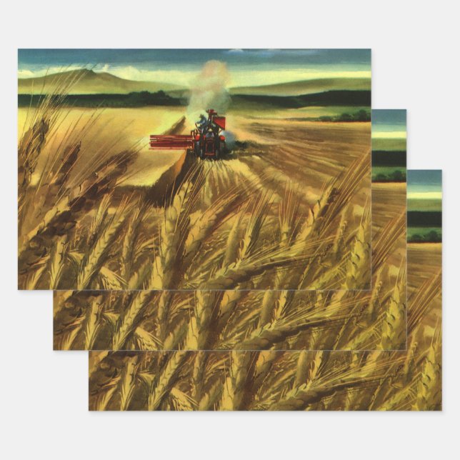 Vintage landwirtschaftliche Betriebe, Weidewirtsch Geschenkpapier Set (Set)