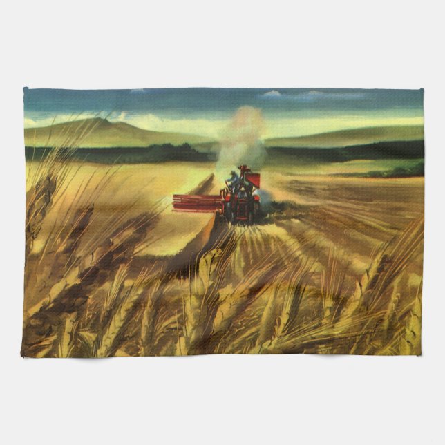Vintage landwirtschaftliche Betriebe, Weidewirtsch Geschirrtuch (Horizontal)