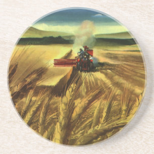 Vintage landwirtschaftlicher Landwirtschaftsbetrie Sandstein Untersetzer