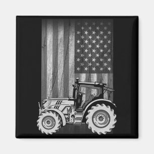 Vintage-Landwirtschaftstraktor Amerikanische-Flagg Magnet