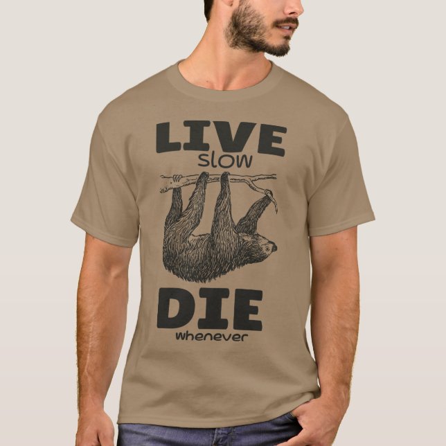 Vintage Langsam Lebendes Faultier T-Shirt (Vorderseite)