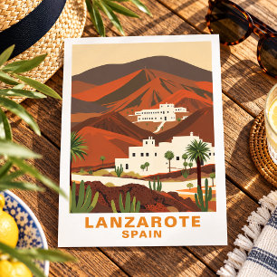 Vintage Lanzarote, Spanien Reise-Postkarte Postkarte