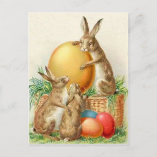 Vintage lapin de Pâques OEufs de Pâques Carte de P