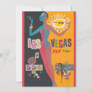Vintage-Las-Vegas-Glücksspiel-Reiseposter-Kunst Einladung