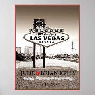 Vintage Las Vegas Hochzeitsgästebuch Poster