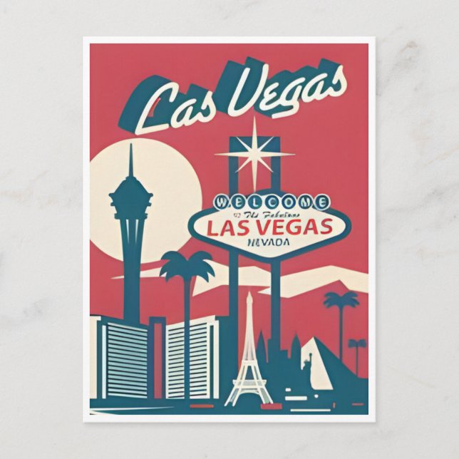 Vintage Las Vegas Nevada Grüße vom Empfang Postkarte (Vorderseite)