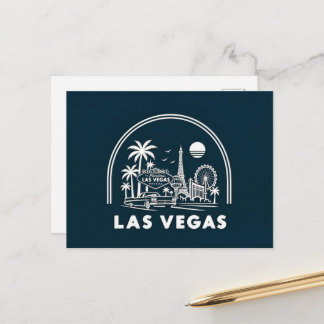 Vintage Las Vegas Skyline Postkarte | Retro-Reise