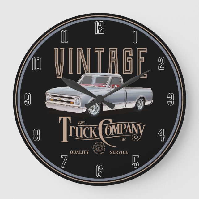 Vintage Lastkraftwagen Große Wanduhr (Vorderseite)