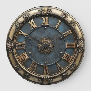 Vintage Latein rund Große Wanduhr