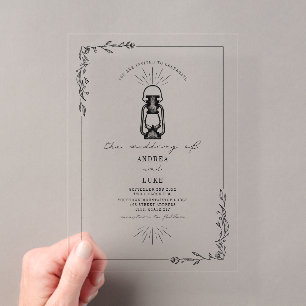 Vintage Laternenblütenhochzeit Acryleinladungen