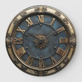 Vintage Latin round Große Wanduhr