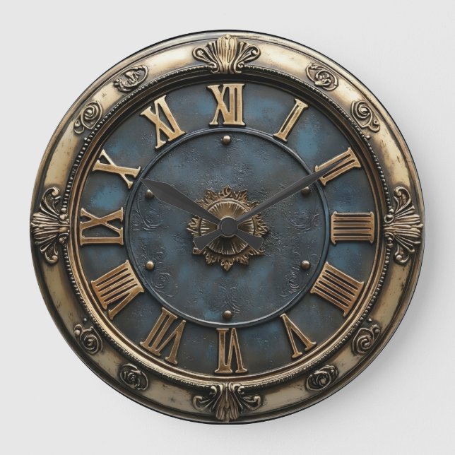 Vintage Latin round Große Wanduhr (Vorderseite)