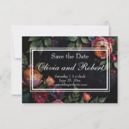 Vintage launische dunkle blumenblühende Rose Save The Date