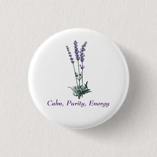 Vintage Lavendel-Blume Button (Vorderseite)