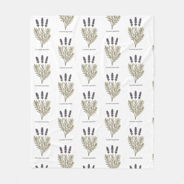 Vintage Lavendel-Blume Fleecedecke (Vorderseite)