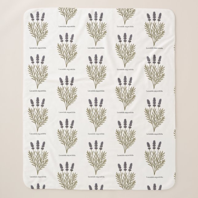 Vintage Lavendel-Blume Sherpadecke (Vorderseite)
