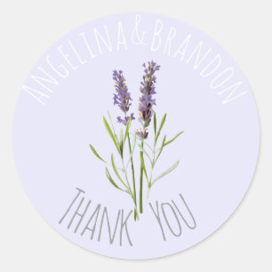 Vintage-Lavendel für Hochzeiten - Danke Runder Aufkleber