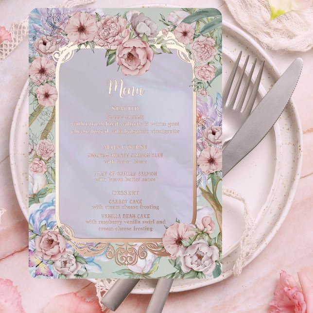 Vintage Lavendel-Hochzeitskarte Folieneinladung (Von Creator hochgeladen)
