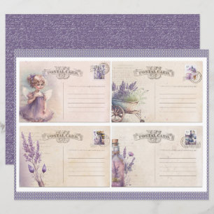 Vintage-Lavendel-Journalpapierblatt