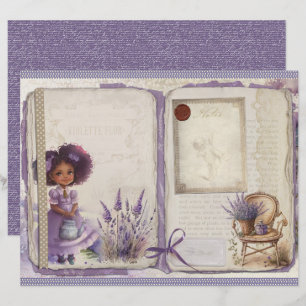 Vintage-Lavendel-Journalpapierblatt