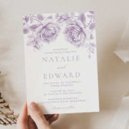 Vintage Lavendel Rose Wunderbare Hochzeit Einladung