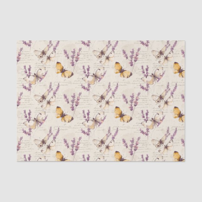 Vintage Lavender Butterfly  Seidenpapier (Vorderseite)