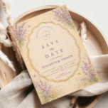 Vintage Lavender Garden Wedding Save The Date<br><div class="desc">A romantic vintage wedding design inspired by classic European garden stationery. Soft watercolor lavender blooms frame an elegant scalloped label, set against a warm parchment background with delicate botanical accents. The refined typography and antique-inspired border create a timeless, heirloom aesthetic reminiscent of countryside weddings in Provence, perfect for couples who...</div>