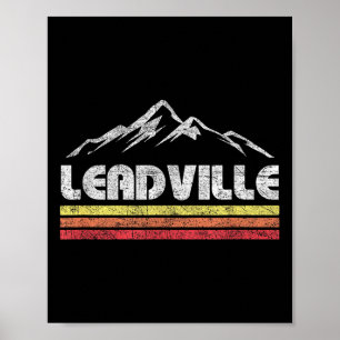 Vintage Leadville Colorado Retro Mountainbike Ski Poster
