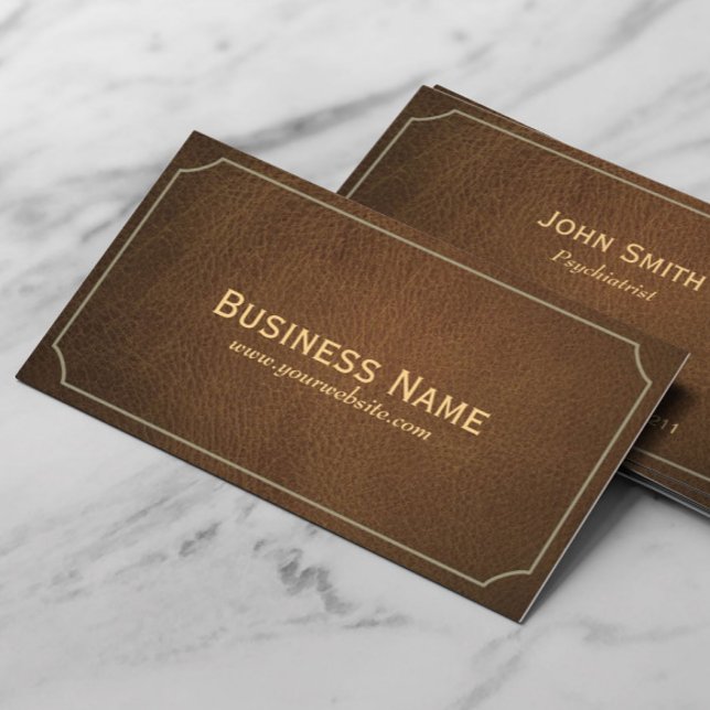 Vintage Leather Psychiatrist Business Card Visitenkarte (Von Creator hochgeladen)