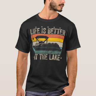 Vintage Leben Ist Besser Am See Retro Bootfahren P T-Shirt