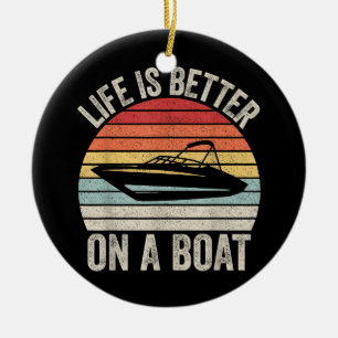 Vintage Leben ist besser auf einem Boot Kapitän Bo Keramik Ornament
