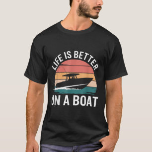 Vintage Leben ist besser auf einem Boot Kapitän Bo T-Shirt