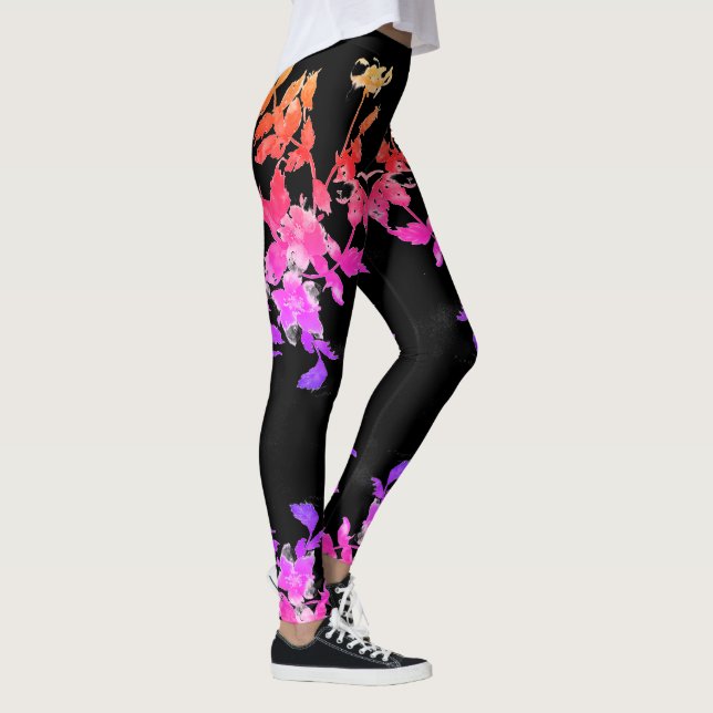 Vintage, lebendige Rose Leggings (Rechts)