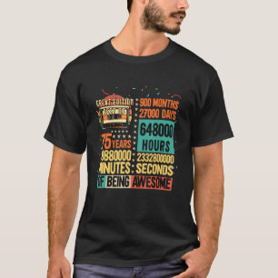 Vintage Lebensdauer 75 Jahre Retro Cassette 75. Bi T-Shirt