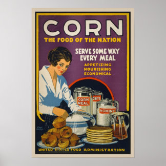 Vintage Lebensmittel auf Maisbasis Ad-Poster Poster