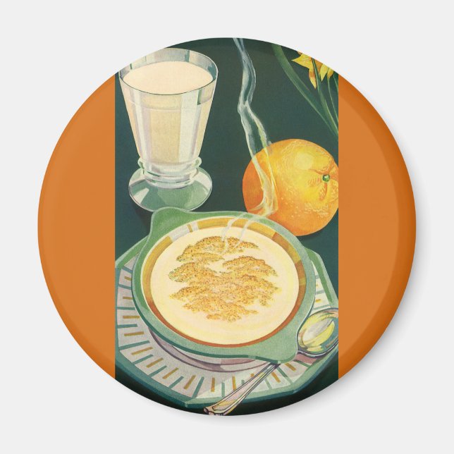 Vintage Lebensmittel, Getränke, gesundes Frühstück Magnet (Vorne)