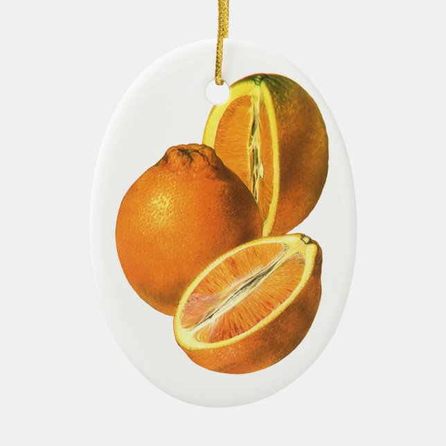 Vintage Lebensmittel, Obst Bio Frischfrische, gesu Keramikornament (Vorne)