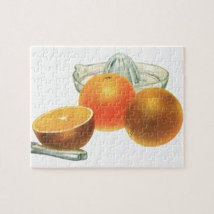 Vintage-Lebensmittel Obst, reife Orangen Entsafter