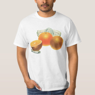 Vintage-Lebensmittel Obst, reife Orangen Entsafter T-Shirt